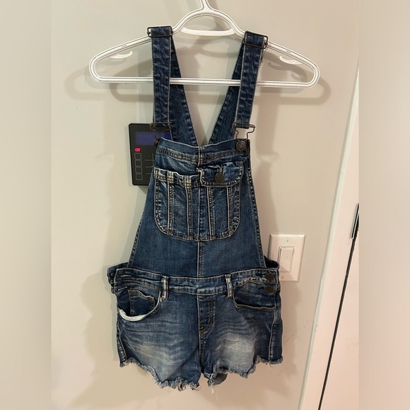 Jean Overall Shorts - Picture 1 of 4